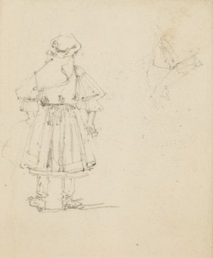 Józef Mehoffer (1869 Ropczyce - 1946 Wadowice), Szkic dziewczynki w stroju ludowym