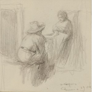 Alfons Karpiński (1875 Rozwadów k. Tarnobrzegu - 1961 Kraków), Szkic postaci z Bronowic, 1904