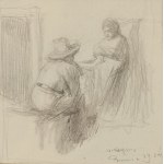 Alfons Karpiński (1875 Rozwadów k. Tarnobrzegu - 1961 Kraków), Szkic postaci z Bronowic, 1904