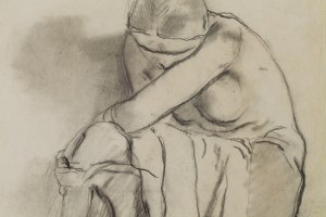 Leopold Gottlieb (1879 Drohobycz - 1934 Paryż), Akt siedzący z draperią