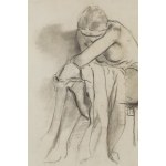 Leopold Gottlieb (1879 Drohobycz - 1934 Paryż), Akt siedzący z draperią