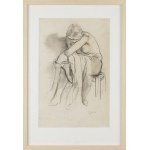 Leopold Gottlieb (1879 Drohobycz - 1934 Paryż), Akt siedzący z draperią