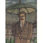 Nikifor Krynicki (1895, Krynica – 1968, Folusz), *Man with an Umbrella*, 1950s