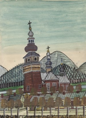 Nikifor Krynicki (1895 Krynica - 1968 Folusz), Drewniany kościół