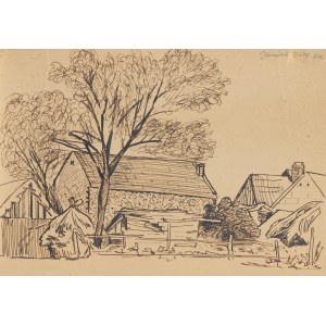 Jerzy Janisch (1901, Gródek Jagielloński – 1962, Warsaw), View of a Rural Farmstead, 1954
