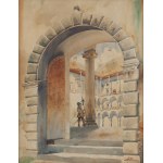 Stanisław Tondos (1854 Kraków - 1917 Kraków), Widok na krużganki wawelskie
