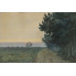 Józef Rapacki (1871, Warsaw – 1929, Olszanka near Skierniewice), Landscape with a Forest Road, 1914