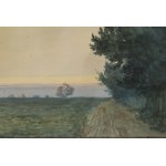 Józef Rapacki (1871, Warsaw – 1929, Olszanka near Skierniewice), Landscape with a Forest Road, 1914