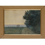 Józef Rapacki (1871, Varsavia - 1929, Olszanka, nei pressi di Skierniewice), Paesaggio con strada nel bosco, 1914