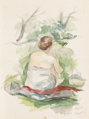 Zygmunt Radnicki (1894 - 1969), Kobieta siedząca tyłem, 1954