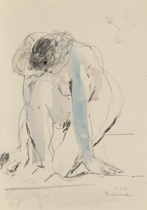 Hanna Pachniewska-Betley (1910 - 1987), Akt klęczący, 1948