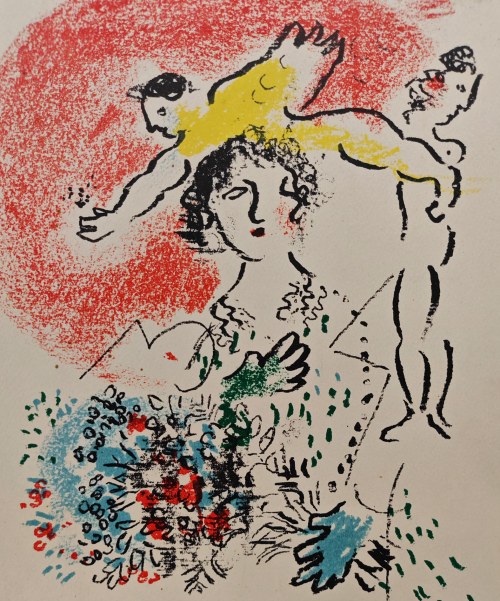 Marc Chagall (1887-1985), Kobieta z bukietem, 1965