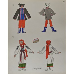 Zofia Stryjeńska (1891–1976), Folk Costumes from Lviv, 1939