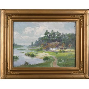 Emil Lindeman (1864–1945), Cottage by the River, 1920