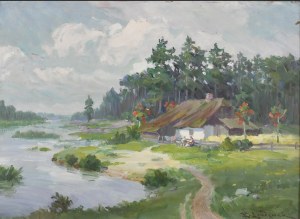 Emil Lindeman (1864-1945), Chata nad rzeką, 1920