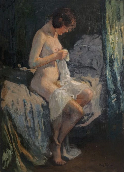 Caspar Ritter (1861-1923), Akt na łóżku, XIX-XX w.