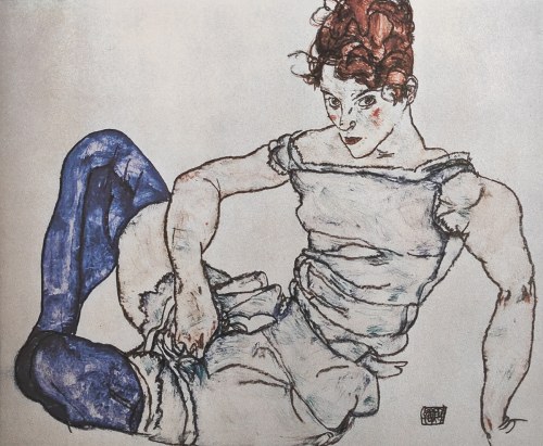 Egon Schiele (1890-1918), Kobieta we fioletowych pończochach