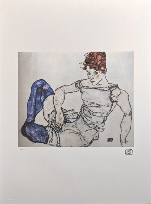 Egon Schiele (1890-1918), Kobieta we fioletowych pończochach