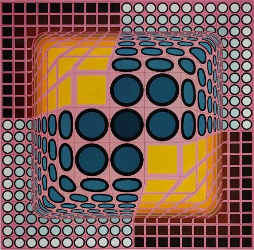 Victor Vasarely (1906-1997), Różowa kompozycja