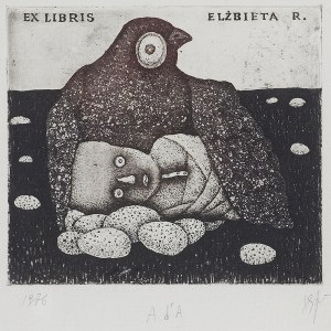 Stasys Eidrigevičius, EKSLIBRIS ELŻBIETY R.[OSZKOWSKIEJ], 1976