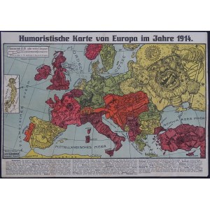 Satyryczna mapa Europy Humoristische Karte von Europa im Jahre 1914 Lehmann-Dumont