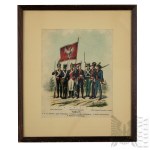 Poland, 19th century, Engraving by Walery Eljasz-Radzikowski - Polish Infantry 1792–1794, Catholic Bookstore, Poznań