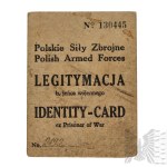 PSZnZ - Former Prisoner of War ID Card - 3rd Mazovian Light Cavalry Regiment (Suwałki) - Makowlany, Sokółka