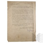 Repubblica Popolare Polacca – Documento di verifica della Croce al Valore Militare – 29° Reggimento dei Fucilieri di Kaniów