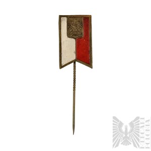 PSZnZ Patriotic Pin with the Military Eagle, Postwar Production in Germany - Pennant, Eagle