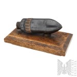 World War II/Germany: Trench Warfare: Desk Paperweight Made from a 3.7 cm PAK Shell / Third Reich