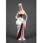 "Lady with a Basket" figurine (Mushroom Picker), 1960s. (plum-colored with an iridescent finish)