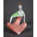 "Seated Girl" figurine, Henryk JĘDRASIAK, Chodzież, 1960s.