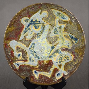 Horse Rider Platter, Helena HUSARSKA, Kraków, 1960s. One-of-a-kind