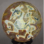 "Horse Rider" Platter, Helena HUSARSKA, Kraków, 1960s. One-of-a-kind