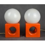 A pair of Space Age-style lamps from the 1970s.
