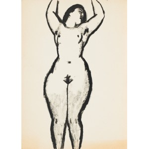 Ludwik MACIĄG (1920-2007), Akt kobiety stojącej z uniesionymiu rękami