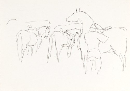 Ludwik MACIĄG (1920-2007), Siodłanie koni