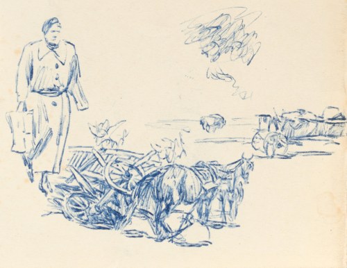 Ludwik MACIĄG (1920-2007), Scena z wojny