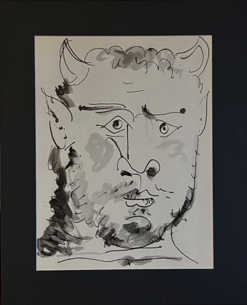 Pablo Picasso (1881-1973), Picasso, jako Faun z cyklu 40 dessins de Picasso en marge du Buffon, 1957