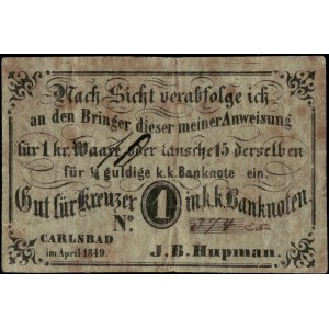 Czechoslovakia. 1849 1 Kreuzer Karlovy Vary - No 374