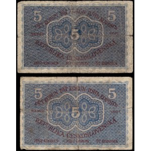 Cecoslovacchia. 1919, 5 corone - 2 esemplari
