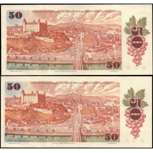 Czechoslovakia. 1987 50 Korun Prefix F 43 - 2 Consecutive Pieces