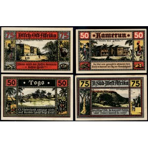 German Colonies. 1920 - 50 & 75 Pfennig - 4 Piece Series of African Colonies