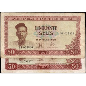 Guinea. 1980 50 Sylis - 2 Pieces
