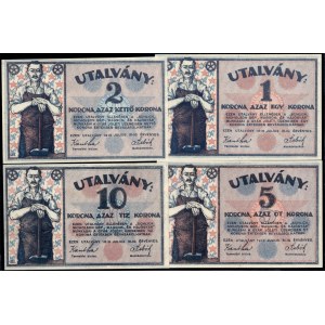 Maďarsko. 1919 1 2 5 10 Utalvany Budapešť – Séria Notgeld