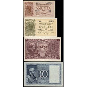 Italy. 1935-44 Type Set - 1 2 5 10 Lire - 4 Pieces