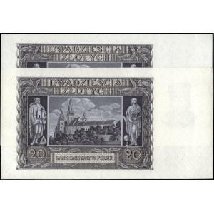Polonia. 1940, 20 zloty, prefisso H - Serie consecutiva