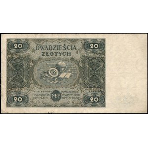 Pologne. 1947, 20 zlotys, préfixe D