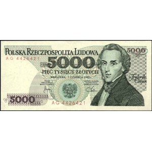 Poland. 1982 5000 Zlotych Prefix AG
