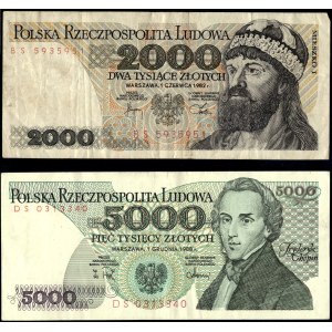 Poland. 1982-8 2000 & 5000 Zlotych - Prefix BS DS - 2 Pieces